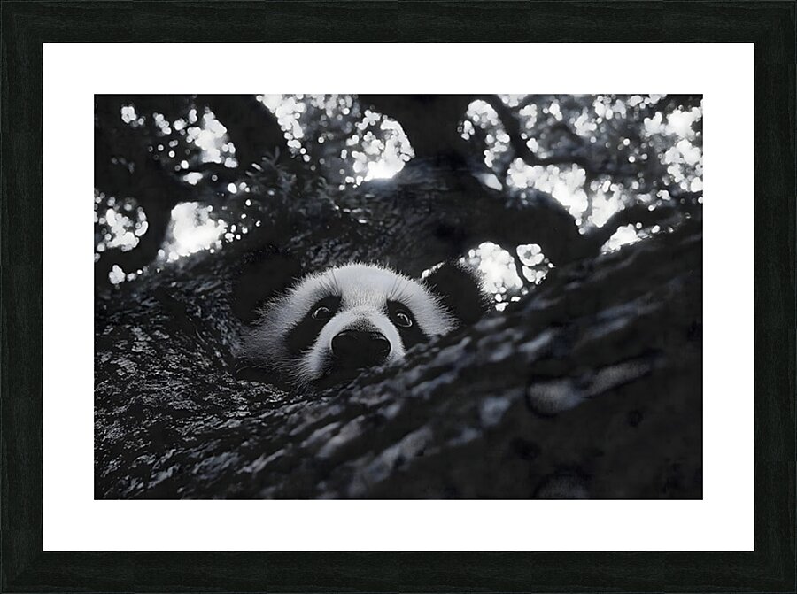 Peek-A-Boo – Panda Portrait Print Picture Frame print