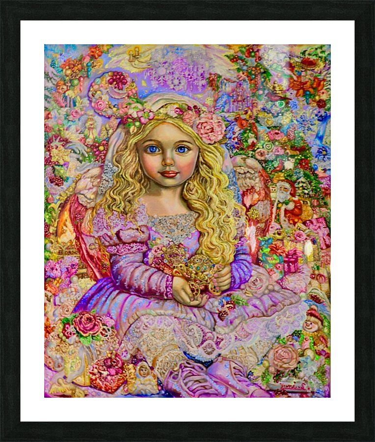 Yumi Sugai.Christmas present angel. Picture Frame print