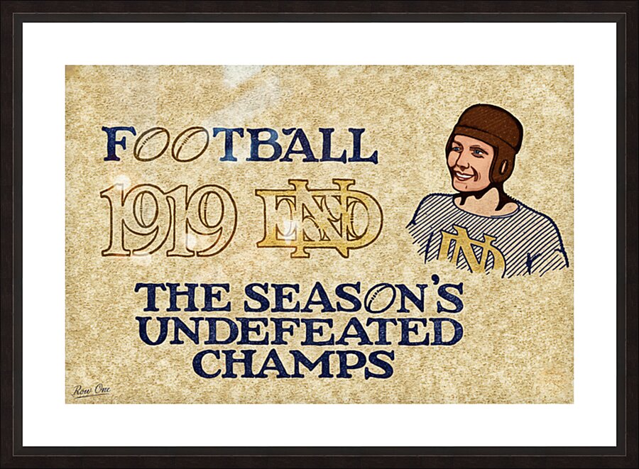 1919 Notre Dame Fighting Irish Football Art Remix Picture Frame print