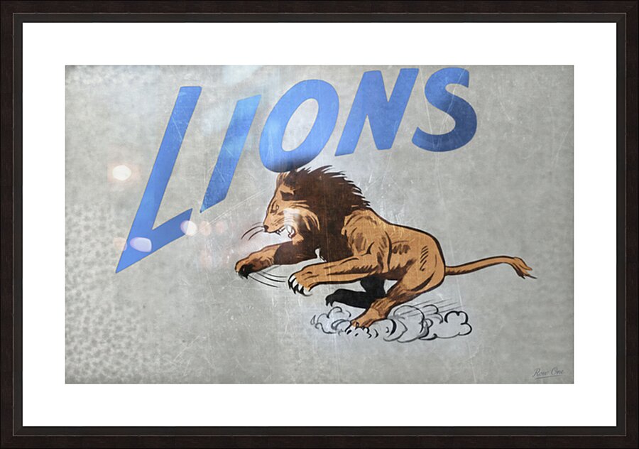 Detroit Lions Art from the 1950s Remixed by Row One Picture Frame print