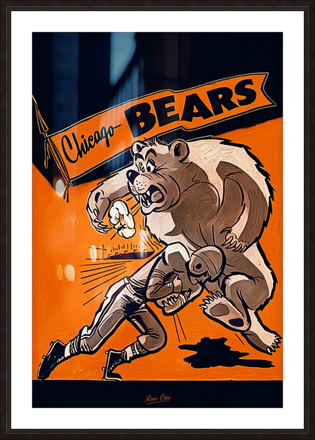 Vintage Chicago Bears Cartoon Remix Picture Frame print