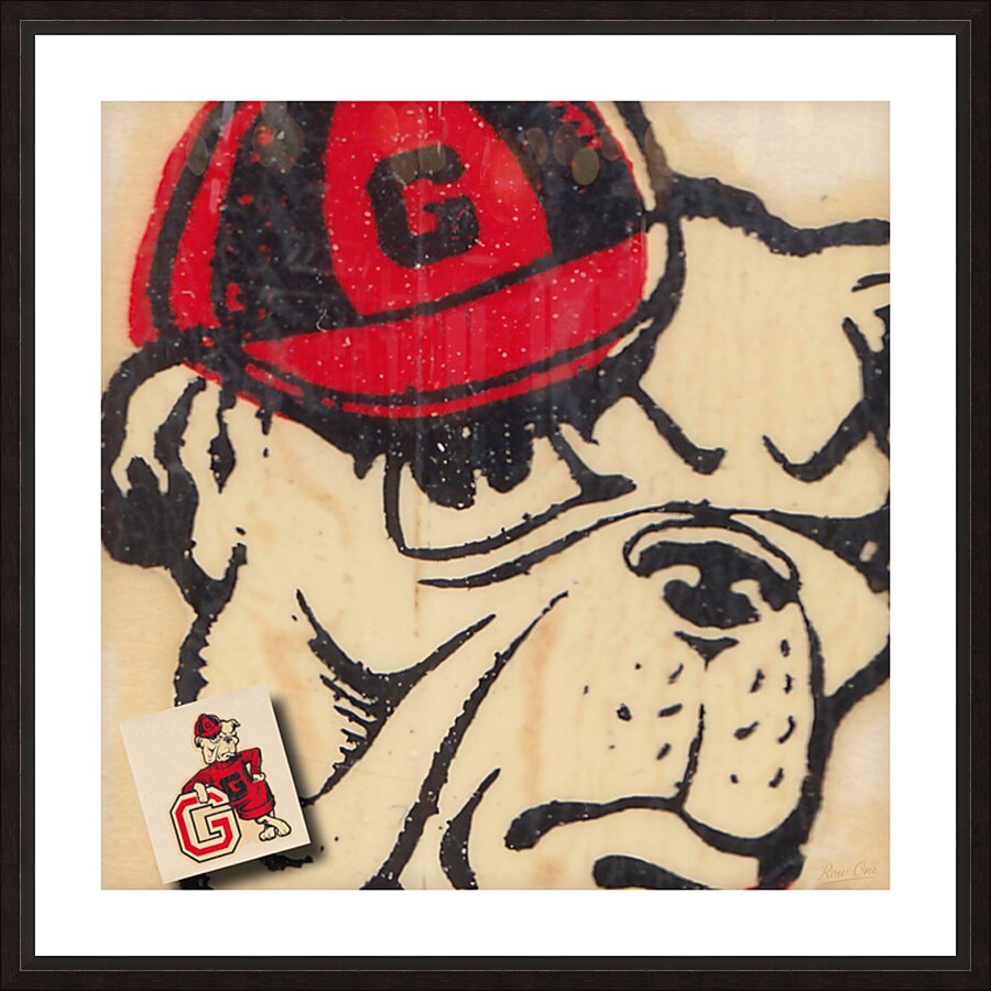 1950s Georgia Bulldog Decal Remix Art Picture Frame print