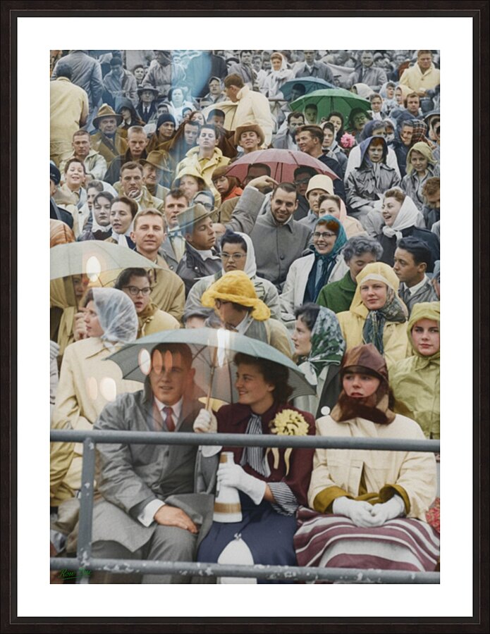 1950s North Texas Football in Rain Picture Frame print