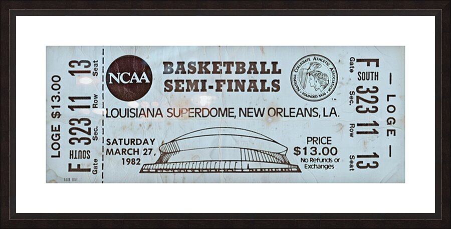 1982 NCAA Mens Basketball Semi Finals Ticket Art Picture Frame print