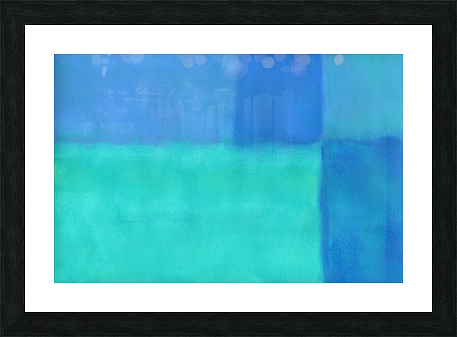 Summer blue 1 abstract acrylic painting Picture Frame print