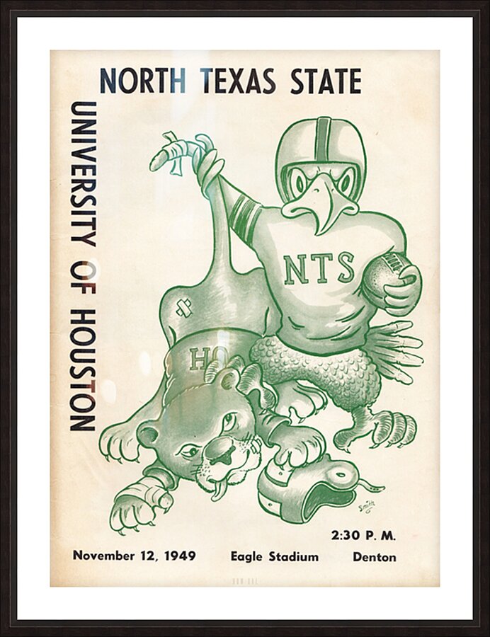 1949 North Texas Eagles Football Cover Art Picture Frame print