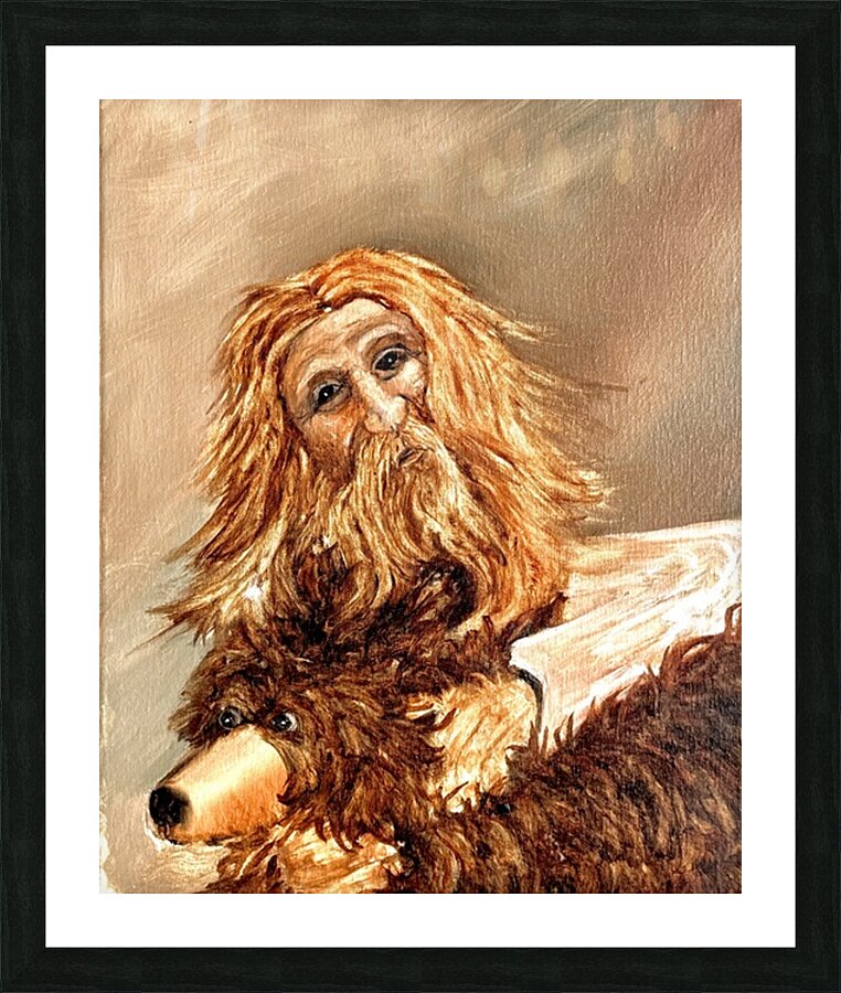 IMG 4235 orange hair mountain man  and bear Picture Frame print