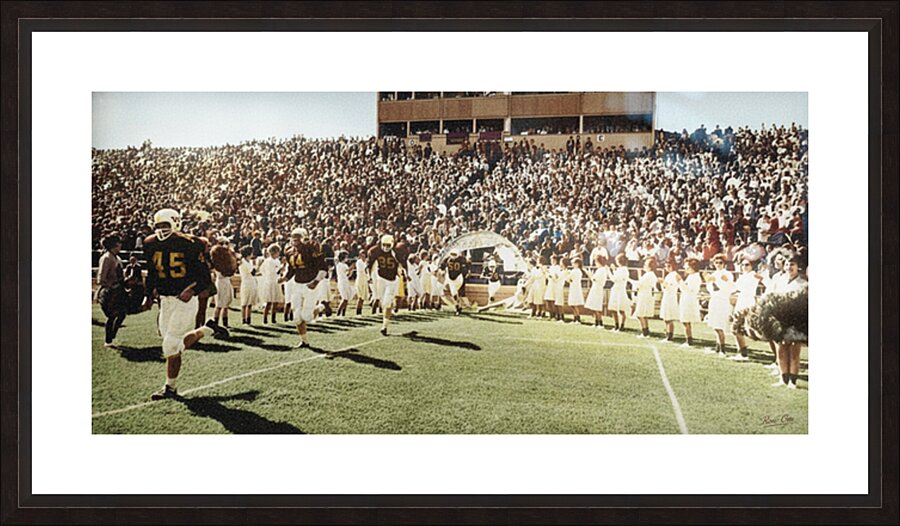 Vintage 1950s Wyoming Cowboys Football Entrance Art Picture Frame print