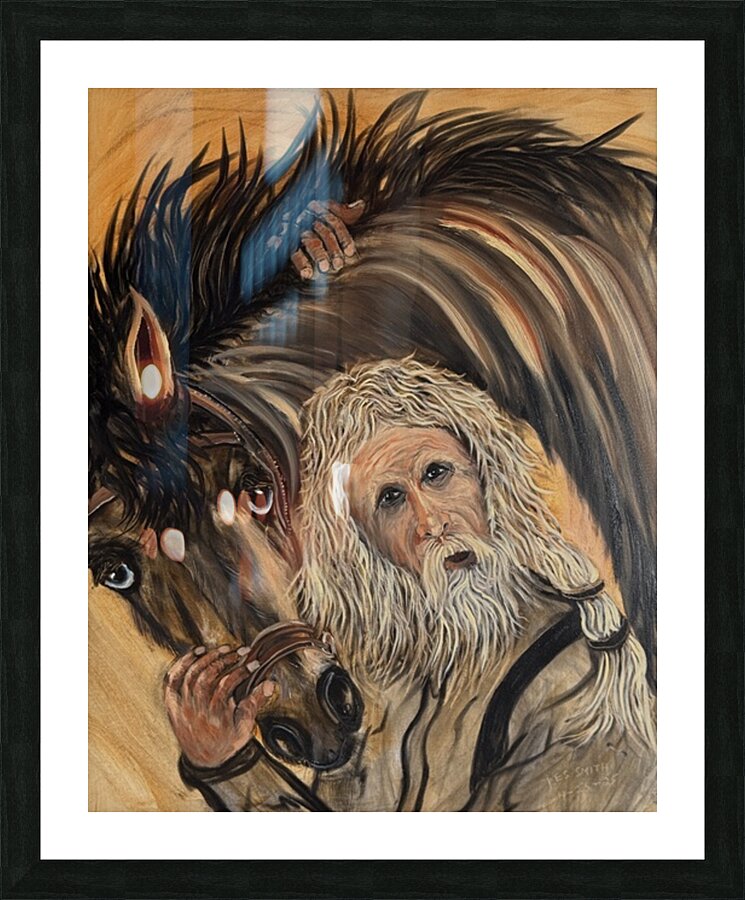 IMG 4232 Mountain man blue eyed horse Picture Frame print