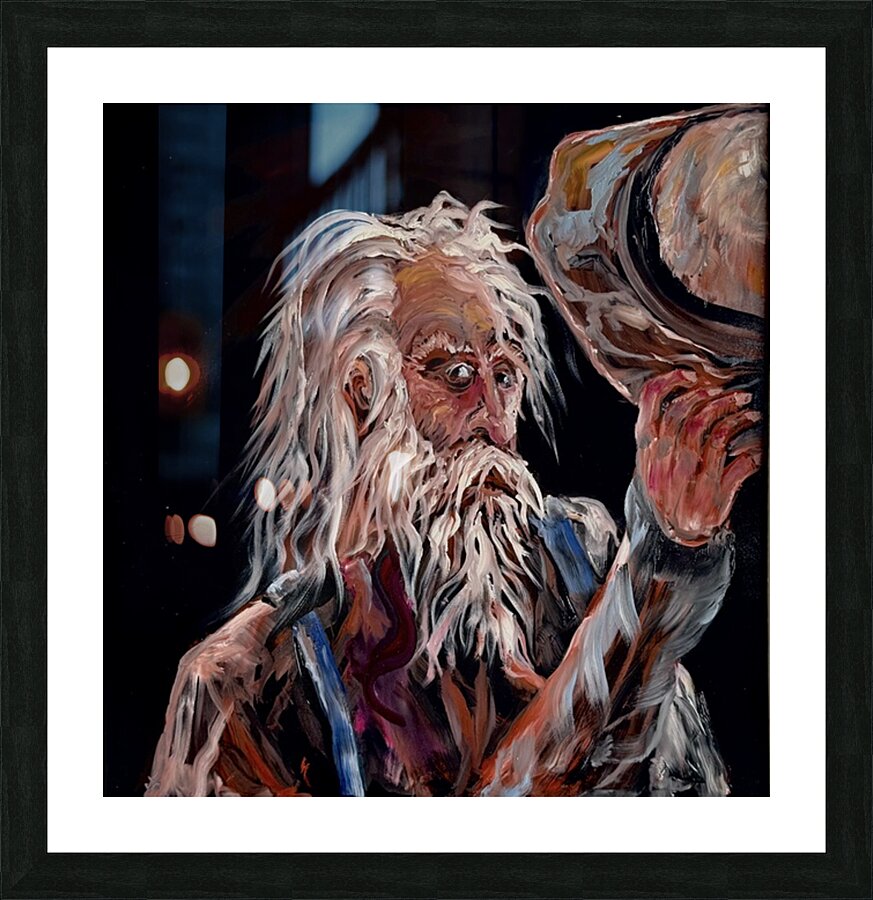 IMG 4205 Old cowboy holding his hat up Picture Frame print