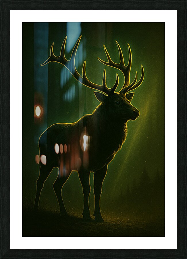 Emerald Monarch Stag of the Forest Picture Frame print