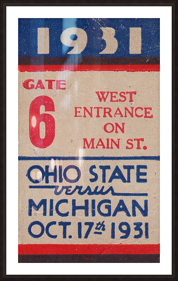 1931 Ohio State at Michigan Ticket Art Picture Frame print