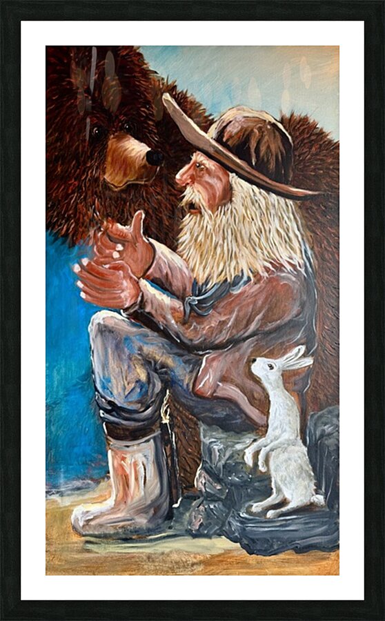 IMG 4146 mountain Man bear and rabbit Picture Frame print