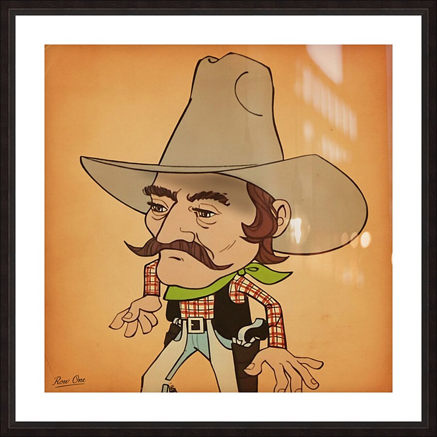Throwback Oklahoma State Pistol Pete Cartoon Mascot Art Picture Frame print