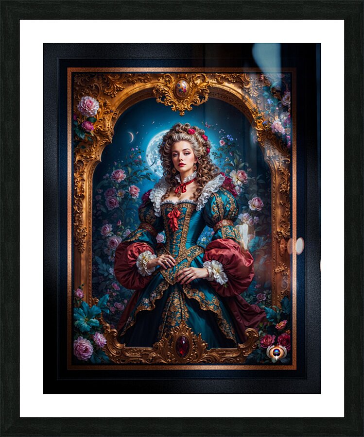 Baroque Portrait Of Lady Drusella Volkovinna Gorgeous AI Concept Art by Xzendor7 Picture Frame print