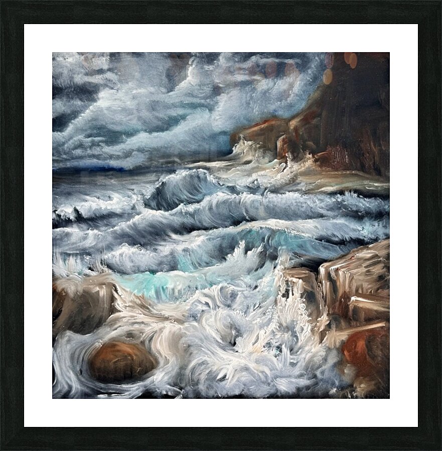 Swirling waves seascape Picture Frame print