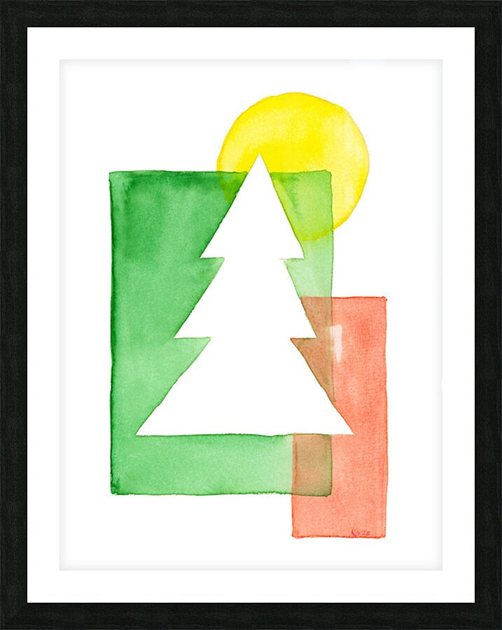 Festive minimalism winter tree Picture Frame print