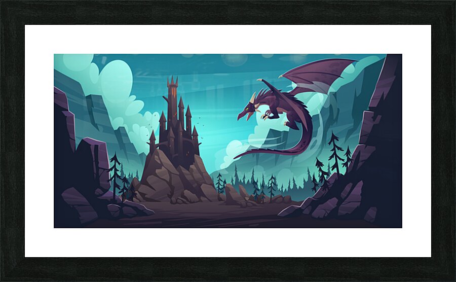 Flying dragon Picture Frame print
