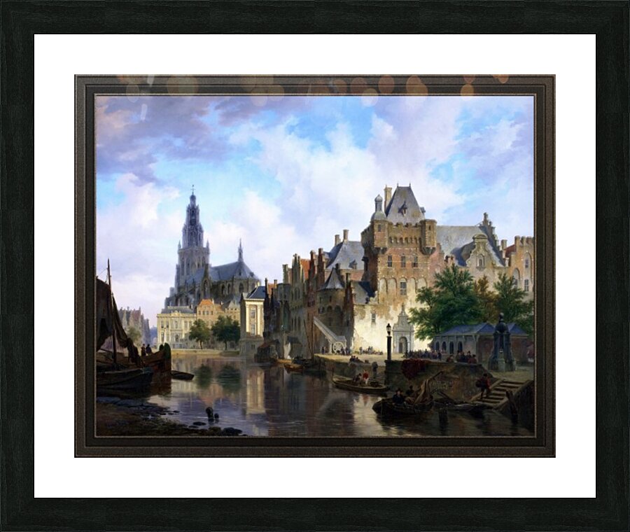 Fantasy Cityscape With The Mauritshuis by Bartholomeus van Hove Picture Frame print