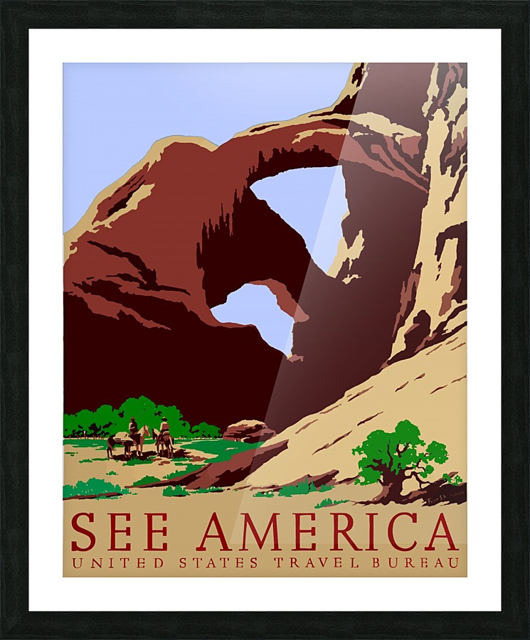 See America - Vintage Travel Picture Frame print