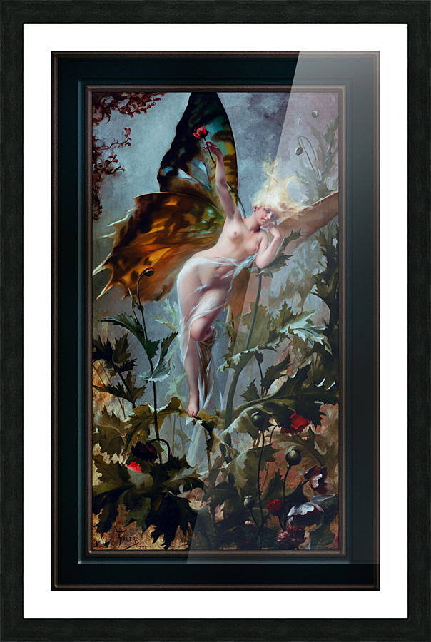 The Poppy Fairy by Luis Ricardo Falero Remastered Xzendor7 Classical Fine Art Old Masters Reproductions Picture Frame print