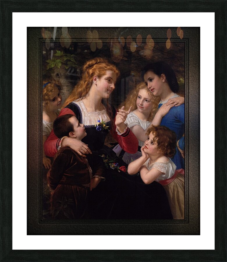 Childrens Stories by Hugues Merle Fine Art Old Masters Prints Picture Frame print
