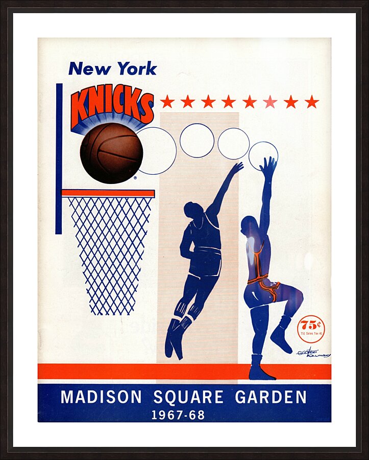 1967 New York Knicks Basketball Art Picture Frame print