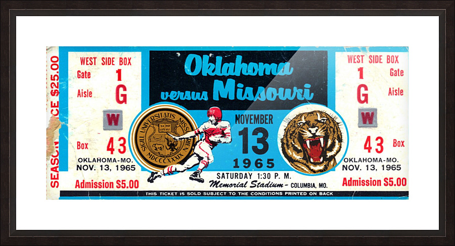 1965_College_Football_Oklahoma vs. Missouri_Memorial Stadium_Columbia_Row One Picture Frame print