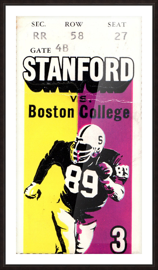 1979_College_Football_Boston College vs. Stanford_Palo Alto_Row One Brand College Art Picture Frame print
