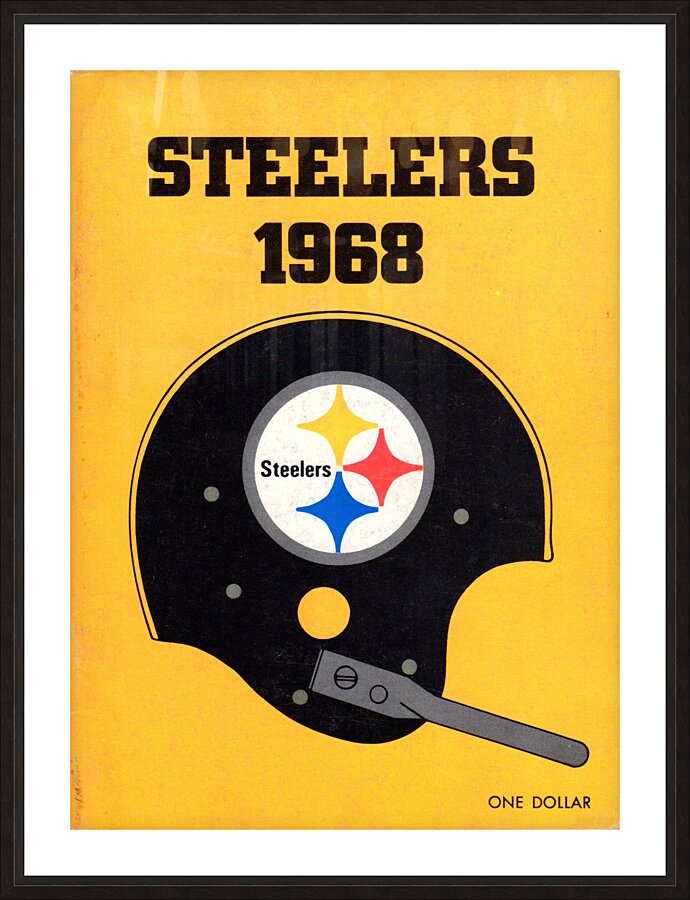 1968 Pittsburgh Football Helmet Art Picture Frame print