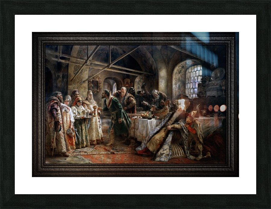 Kissing Custom by Konstantin Makovsky Picture Frame print