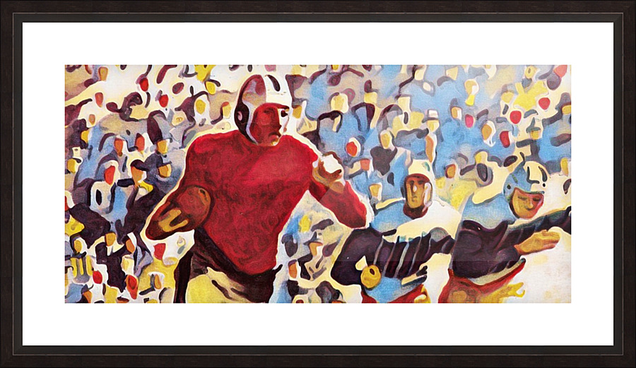 1937 Vintage Football Art Running Back Artwork Picture Frame print