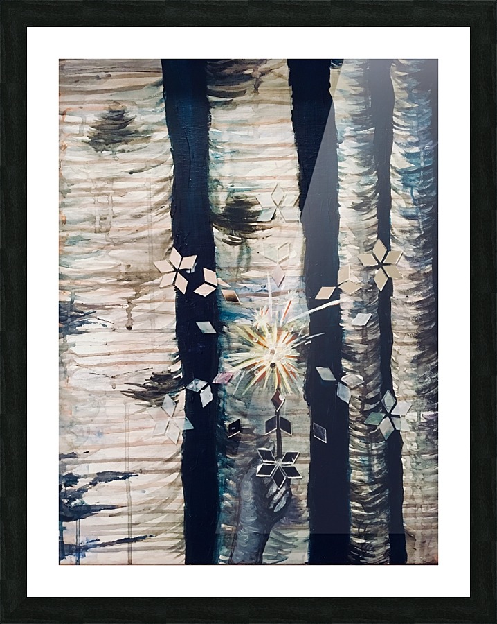 Navy Woods Picture Frame print