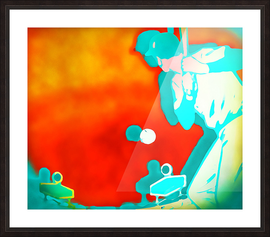 Baseball Sunset Art Watercolor Style Sports Art Print Picture Frame print