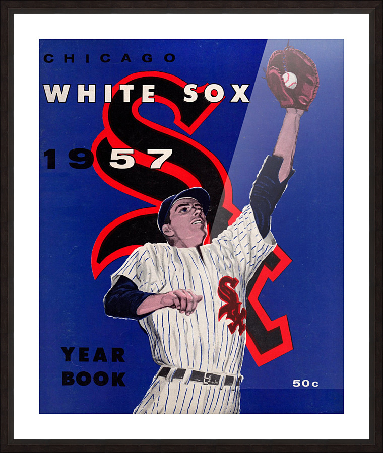 1957 Chicago White Sox Yearbook Wall Art_Vintage Baseball Art_Row One Brand Sports Print Picture Frame print