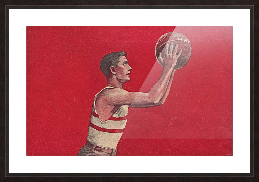 Vintage Basketball Art Poster (1921) Picture Frame print