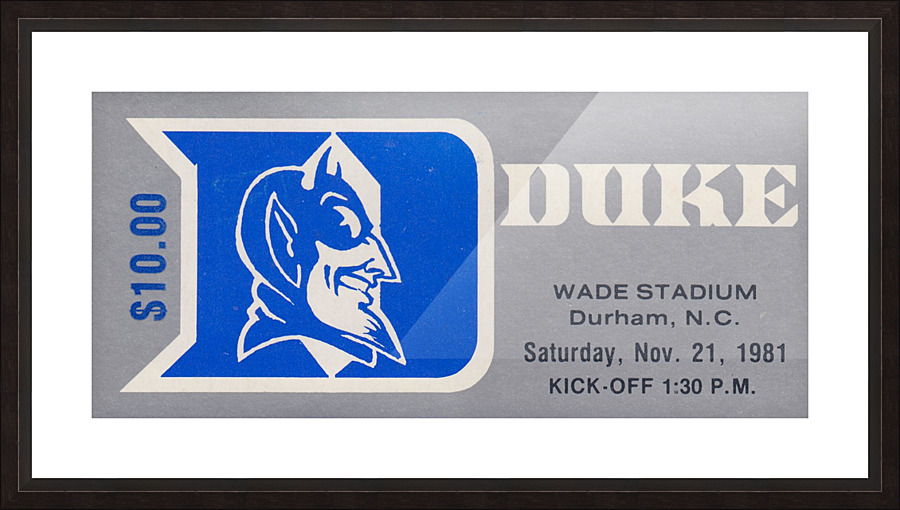 Duke University College Football Ticket Art Poster Metal Print Picture Frame print