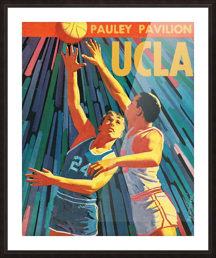 UCLA Bruins Basketball Program Cover Art Remix_College Basketball Art Poster Fine Art Print Picture Frame print
