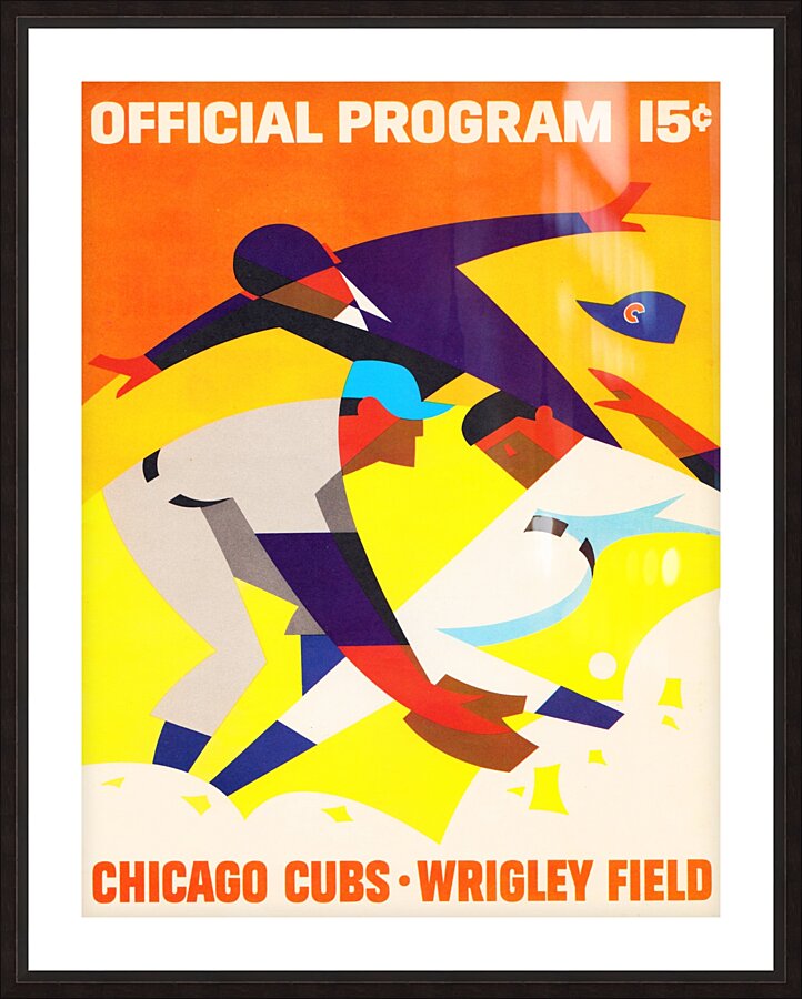 1967 Chicago Cubs Program Art Picture Frame print