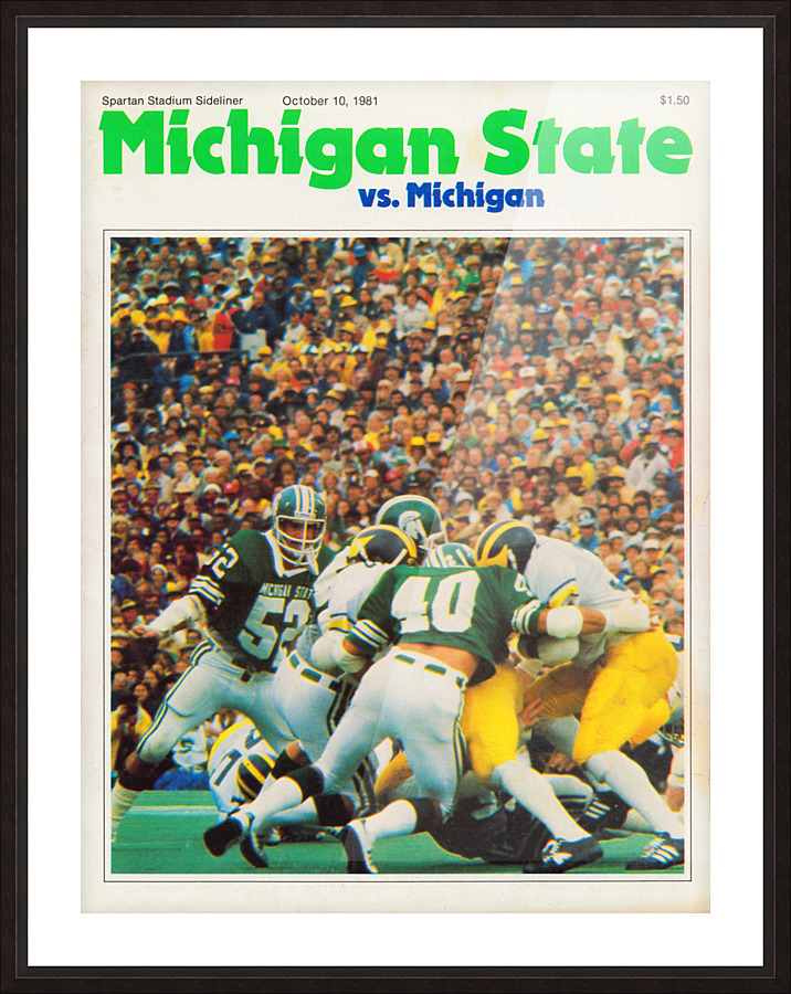 1981_College_Football_Program_Cover_Art_Michigan_State_MSU_Spartans_Spartan_Stadium Picture Frame print