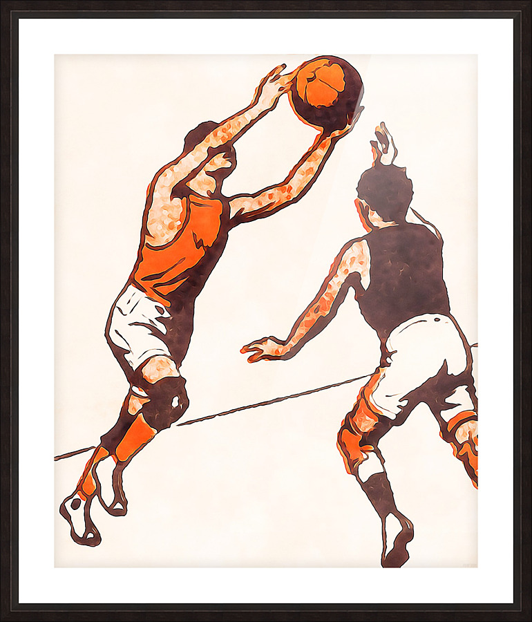 vintage basketball Picture Frame print