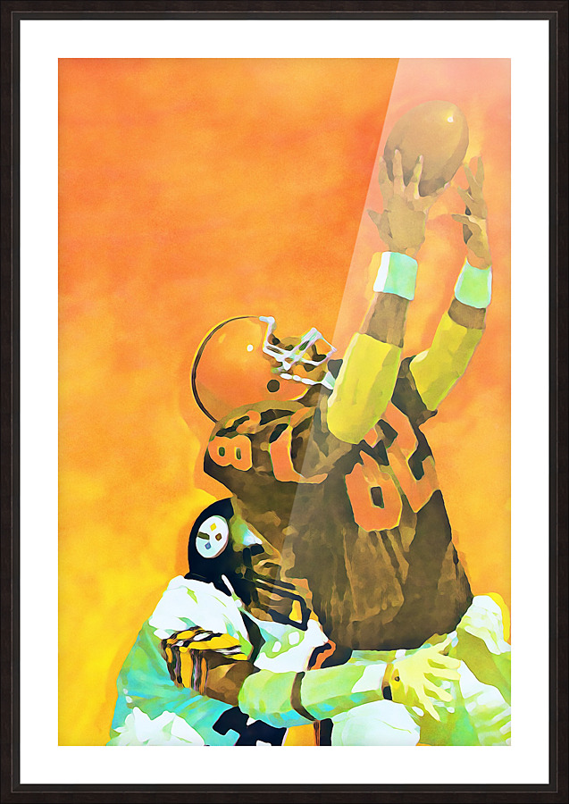 cleveland browns watercolor poster retro sports art reproductions metal signs football prints wood Picture Frame print