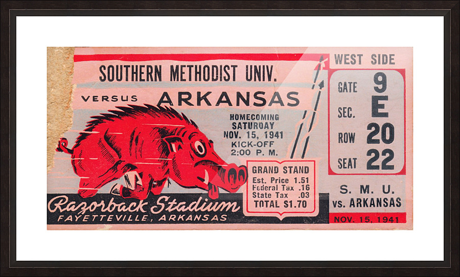 1941 SMU vs. Arkansas Picture Frame print