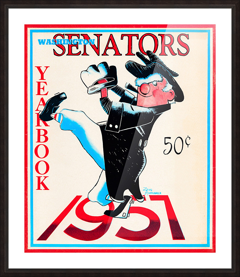 1957 Washington Senators Yearbook Mr. Senator Art by Zang Auerbach Picture Frame print