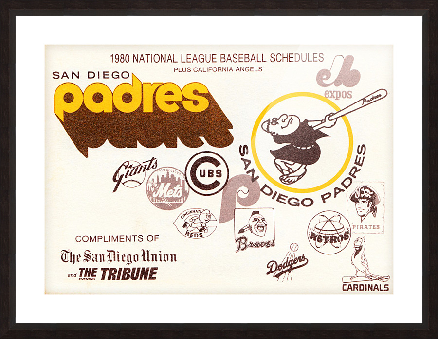 1980 san diego tribune padres schedule Picture Frame print