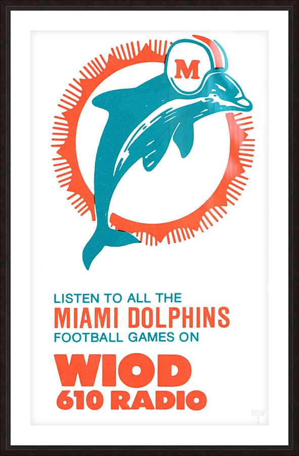 WIOD 610 AM Radio Miami Dolphins Poster Picture Frame print