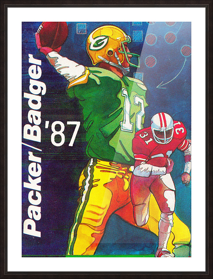 retro sports poster 1987 packer badger (1) Picture Frame print