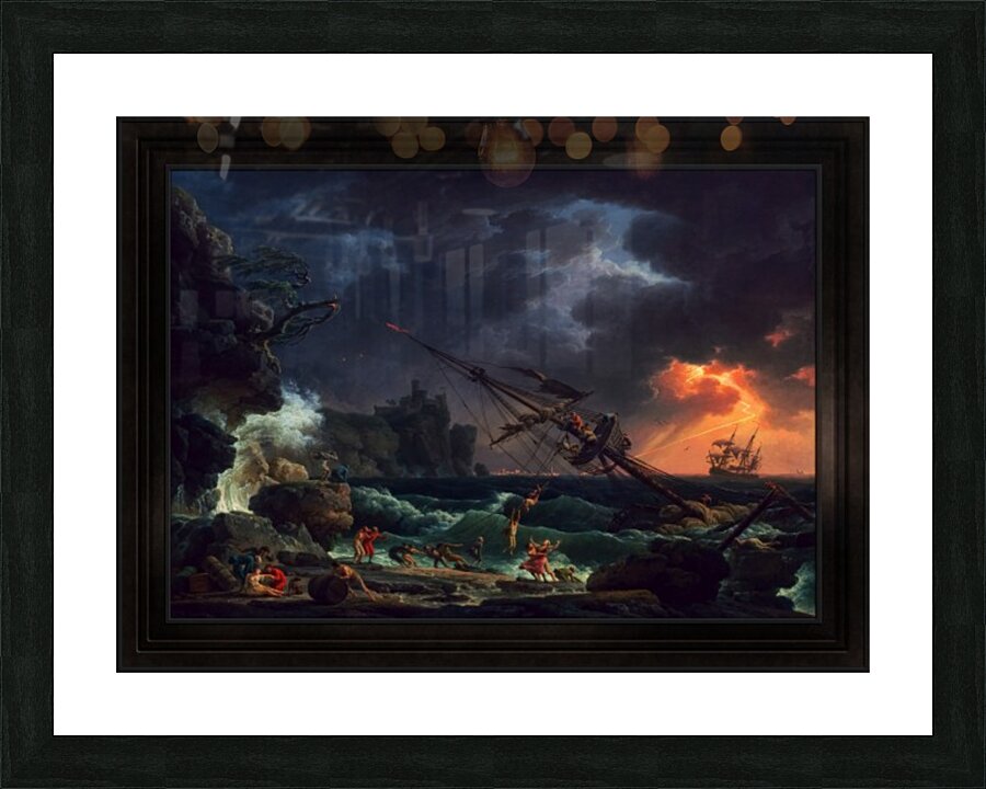 The Shipwreck by Claude Joseph Vernet Old Masters Fine Art Reproduction Picture Frame print