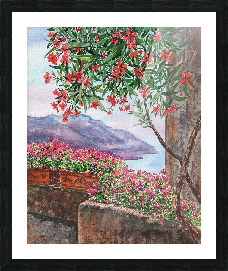 Seascape Amalfi Coast Italy Shore Ravello  Framed Print Print