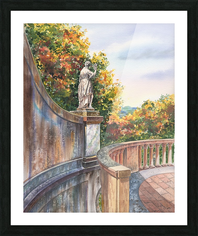 Boboli Gardens Florence Italy Watercolor  Framed Print Print